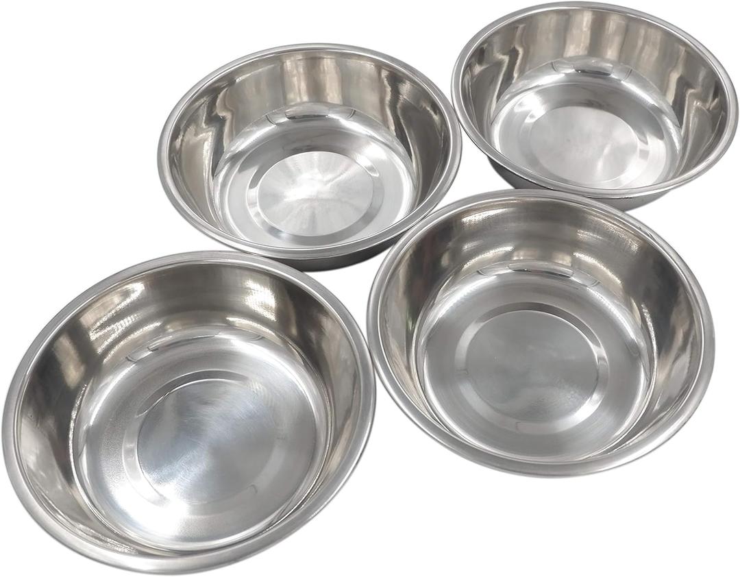 Stainless Steel Dog & Cat Bowls - 4-Pack