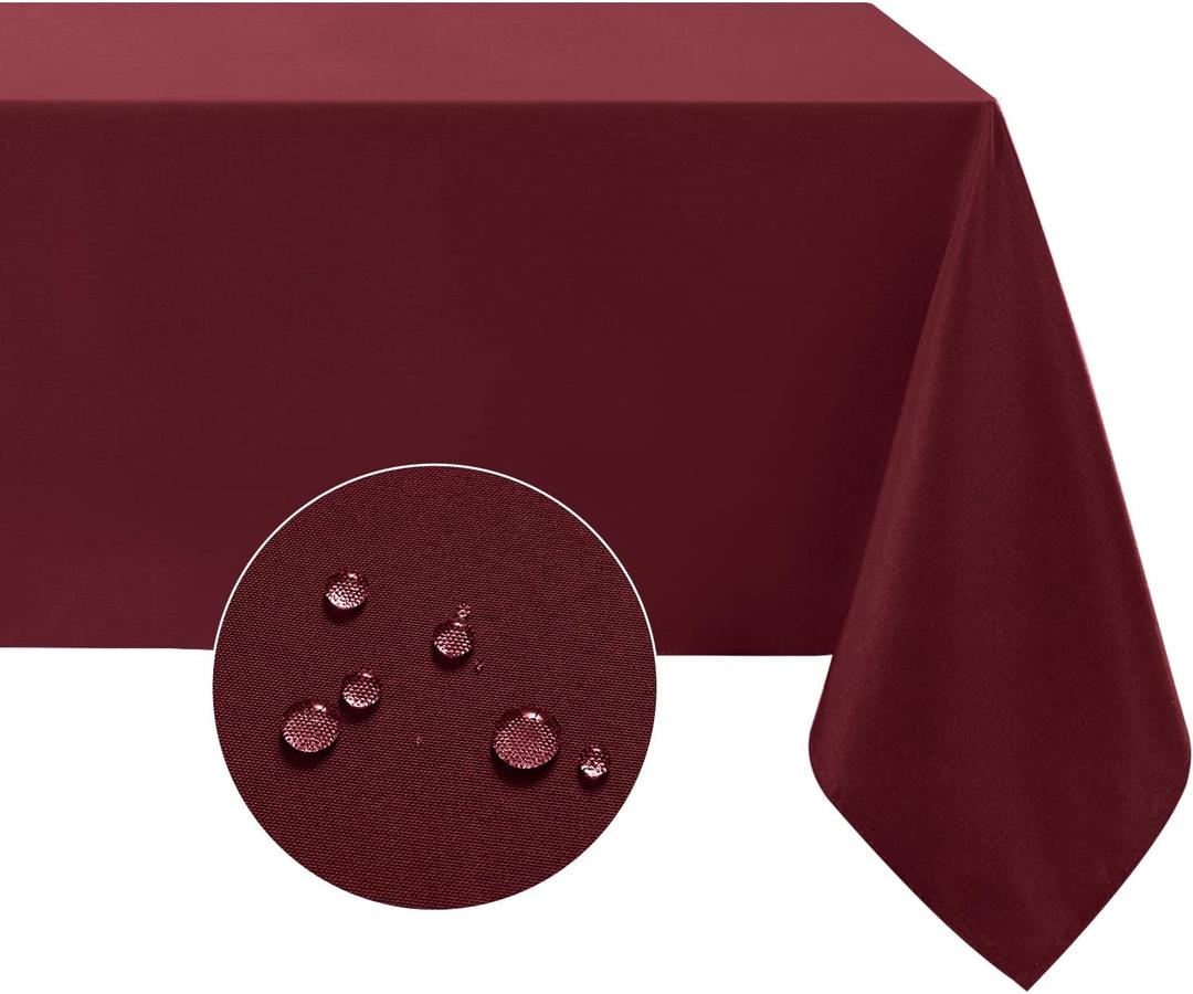 Softalker Rectangle Tablecloth, Waterproof & Stain Resistant Table Cloths Wrinkle Free Fabric Washable 210GSM Polyester Table Cover for Dining/Party/Outdoor - 60 x 84 inch,Burgundy