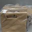 UBBCARE 4 Pack Storage Baskets for Organizing, Shelf Baskets with Handles, Woven Storage Baskets for Bookcase/Cube Shelf/Closet, 14.5"L x 9.8"W x 9"H, Brown