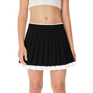 Haloumoning Girls Pleated Tennis Skirts with Shorts Kids High Waisted Athletic Skorts Golf Skirt with Pockets, Size: 9-10 Years