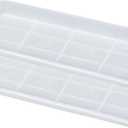 VUWEZ 2 Pack of Plastic Plant Tray Saucer Rectangular 30 inch, Plant Trays Saucers for Indoors Outdoor, Plant Water Drip Tray for Flower Pot Planter, Windowsill Plant Tray (8 X 30'', Clear)
