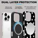 Magnetic for iPhone 15 Pro Case Cute Big Polka Dot Phone Case, Shockproof Slim TPU and Hard PC Protective Phone Cover Compatible with MagSafe Designed for Women Girls, Black 01
