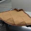 Corner Kitchen Rugs Non Slip Washable, Rubber Backed Circular Sector Kitchen Mats for Floor, Super Absorbent Imitation Linen Braided Kitchen Floor Mat for Sink Corner Areas Brown, Radius 39"