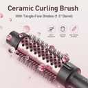 Thermal Brush Hair Curling Brush, 30s Fast Heated Round Brushes 1.5" for Long Lasting Look, Negative Ion Tech, 5 Temp Settings, Less Damage, Universal Voltage for Travel, Easy to Use, Rose Gold
