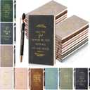 Crtiin 40 Pcs Christian Notebook Bulk Religious Notepads with Motivational Pen Inspirational Bible Verse Leather Prayer Journal for Teacher Church Sunday School Valentines Favors (Neutral Color)