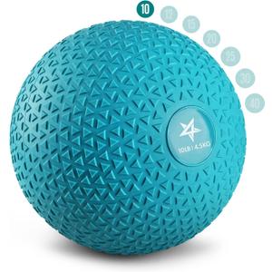 Yes4All Slam Balls, 10-40lb Weighted Ball Weight, Durable PVC Sand Filled Workout Dynamic Slam Ball for Core Strengthen (Teal, 20LB)