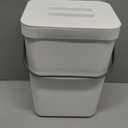 stonespace Hanging Trash Can, 3.2 Gallon/12L Small Waste Bin with Lid for Kitchen Cabinet Door or Under Sink, Bathroom Trash Bin with Lid, Food Waste Bin, 1 Pack White