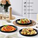 LIANYU Ceramic Dessert Plates Set of 6, 10.2 Inch Dinner Appetizer Plates for Kitchen Dining, Porcelain Round Plate Serving Cake Bread Salad Snack, Microwave & Dishwasher Safe, Obsidian Black