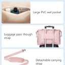 JUNGYOON Gym Bag for Women  Lightweight Weekender Overnight Bags with Toiletry Pouch, Quilted Travel Duffle Carry On Bag (Pink)