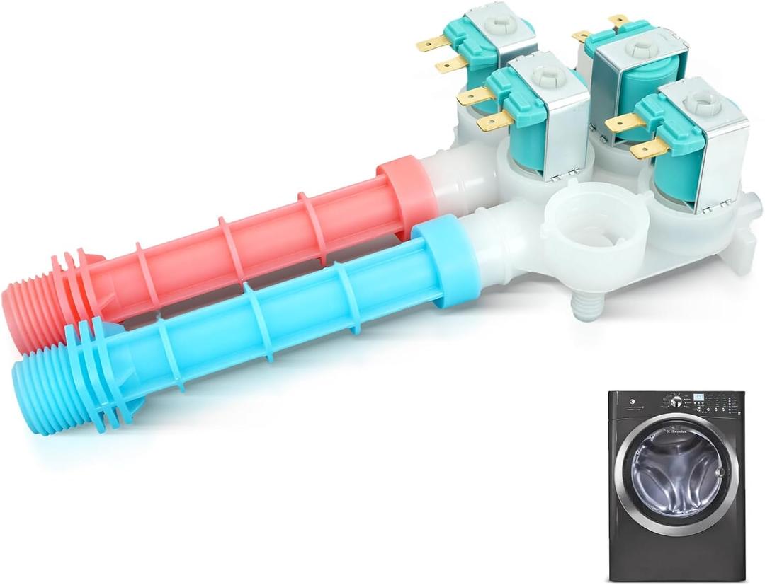 EIFLS60LT1 EIFLS55IIW0 Washer Water Inlet Valve Fit for Electrolux EIFLS55IIW1 EIFLS55IMB0 EIFLS60JIW0 EIFLS60LSS0 EIFLS60LT0 EIFLW50LIW0 EIFLW50LIW1 EIFLW55HIW0 EIFLW55HMB0 EWFLS70JIW0 EWFLS70JIW1