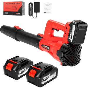 Leaf Blower Cordless, Electric Brushless Leaf Blower with 2 * 4.0Ah Battery Powered, Blowers for Lawn Care, Blower with Extension Nozzle, Battery Powered Blowers Leaf Cordless