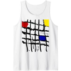 Reflections of Mondrian Designer Shirt Tank Top (Small)