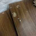 Shoe Storage Cabinet with 2 Flip Louvered Drawers, Narrow Wood Shoe Cabinet with Gold Handle, Hidden Entryway Shoe Organizer for Hallway, Foyer, Walnut (31.5 W)