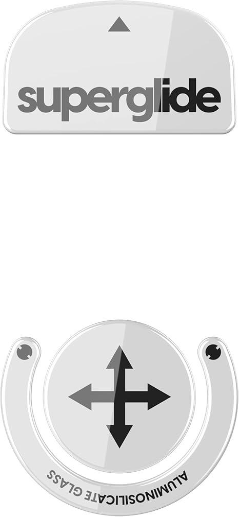 Superglide Glass Mouse Skates  Super Smooth Glide, Polished Round Edge, Super Fast Gaming Mouse Feet with Durable Sole for Logitech G Pro X Superlight1 (TypeS, White)