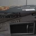 Emerson MW1338SB Countertop Microwave Oven, 6 Pre-Programmed Settings, Removable Glass Turntable, Child Safety Lock, 1.3 Cu ft, 1000W, Stainless Steel