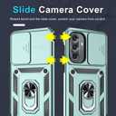 Janmitta Compatible with Samsung Galaxy A36/A56 5G Case Built in Slide Camera Lens Cover+Screen Protector+Finger Ring Holder Kickstand,Heavy Duty Shockproof Full Body Phone Cover,2025 Dark Green