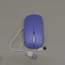 Wireless Bluetooth Mouse Rechargeable Laptop Mice with LED Lights Silent Slim Use(BT5.2 and 2.4G Portable USB Receiver)Dual Mode Computer Mouse for Laptop/iPad/Tablet/Apple/Computer/Mac(Purple)