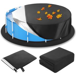 48 Inch Foldable Dog Pet Bath Pool Cover, 12 Ft Round Mats Thicker Black Pool Liner Pad for Bottom Protection, Collapsible Cover with Oxford Cloth Material and Drawstring Design