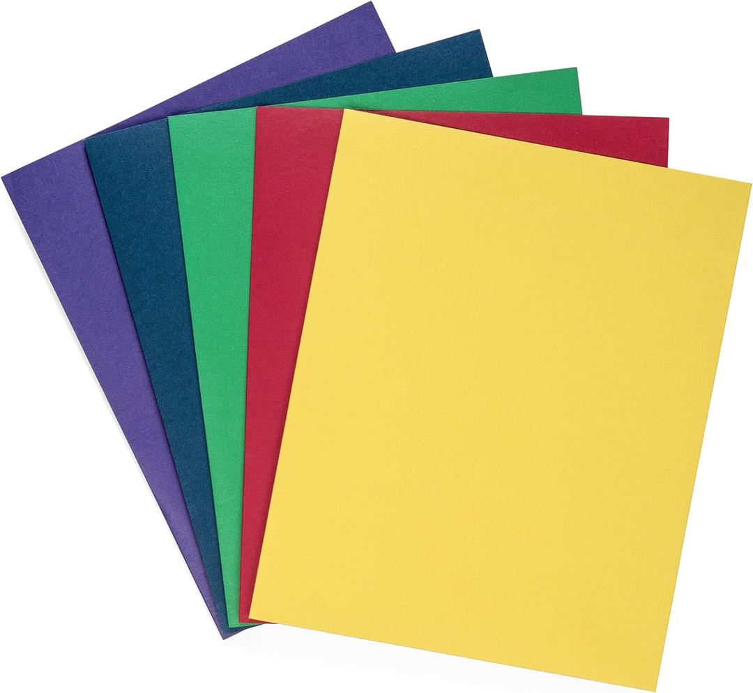 Blue Summit Supplies 100 Pack Paper 2 Pocket Folders Bulk, Two Pocket Folders Bulk, Our Folder with Pockets are Designed for Office and Classroom Use Folder with Pockets, Assorted 5 Colors