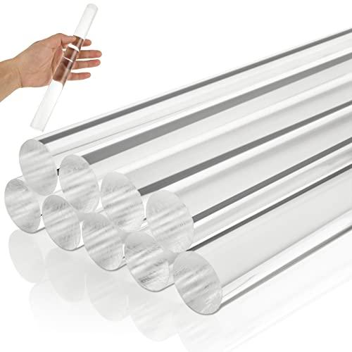 16 Packs 12 Inches Acrylic Rods 3/4 Inch Diameter Clear Plastic Dowel Sticks for DIY Crafts Party Decorations