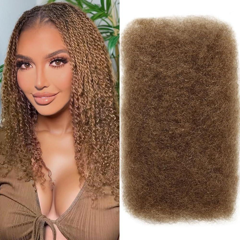 Afro Kinkys Bulk Human Hair for Twist 1 Pack 50 Gram Human Braiding Hair Dreadlocks Extensions Repair Locs (30#, 18inch)