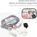 Tiostep Clip and Go Strap for Phone with Wallet Crossbody Phone Lanyard Adjustable and Detachable Clear Bag with Zipper Pouch for Stadium Events and Concert (Gray, S)
