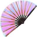 SoJourner Bags Rave Fan - Large Folding Fan - Clack Fan Hand Fan for Raves, Halloween, Burlesque, Rainbow Outfits for Women & Festival Accessories (Velvet)