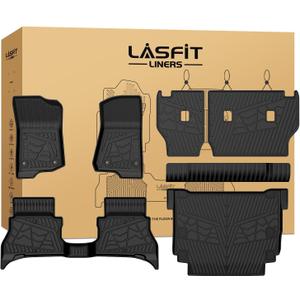 LASFIT Floor Mats for Jeep Wrangler 4XE 2021-2025 4 Doors Without Subwoofer
