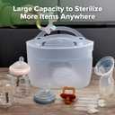 Haakaa Silicone Microwave Steamer & Steriliser Bag, 70oz/2000ml Large Capacity Reusable Steaming Bags for Baby Bottles,Breast Pump,Accessories,Pacifiers,Teethers, Great for Home&On The Go,Frosted /1PC