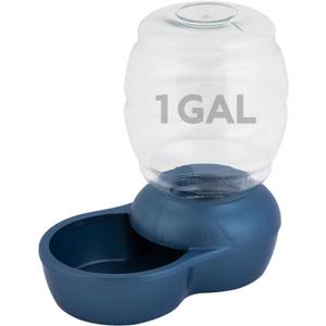 Petmate Replendish Gravity Waterer with Microban for Cats and Dogs, 1 Gallon,Blue, Made in USA