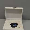 Rechargeable Leather CD Player with Speakers, Bluetooth Transmitter, Festival Gift, BGM Player for Home Decor., white