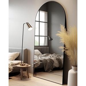 AyeWish Floor Mirror, Oversized Full Length Arched Mirror, Large Standing or Wall Mounted, FreeStanding, 68"26", Aluminum Frame - Black