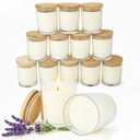 12 PCS 6oz Lavender Scented Candles Set, Pure Soy Wax Aromatherapy Candles | Relaxing Home Fragrance, Bulk Gift Box for Wedding, Party Favors, Spa & Decor.