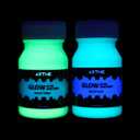 ARTME Glow in The Dark Paint Set of Green and Blue Colors (60ml/2oz each) Acrylic Paint Perfect for Art Painting, DIY Projects, Halloween Decorations