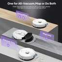 Bagotte Robot Vacuum and Mop Combo, 6000Pa Robotic Vacuum with Mapping, Self-Emptying Station for 90 Days Hands-Free Cleaning, LiDAR Navigation,Wi-Fi/App/Alexa Voice Control, for Carpets Hard Floors Pearl White