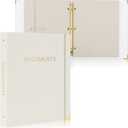 Aesthetic Document Organizer - Sturdy Linen 3-Ring Binder Safely Stores All Your Important Documents and Files in One Place - Easy to Use Expanding Storage Folder Incl. Envelopes, Pockets & Labels (Beige)