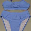 Pink Queen Plus Size High Waisted Bikini Set for Women Two Piece Cheeky High Cut Swimsuit Bathing Suit White S