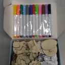 Worgree DIY Wooden Magnets, 36 pcs Wooden Art Craft Supplies Painting Kit for Kids Party Favors for Boys Girls Ages 4-8 8-12 Birthday Easter Crafts Gifts Toys Basket Goodie Bag Stuffers