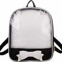 Ita Backpack - Cute Candy Summer Beach Bag with Bowknot and Transparent Windows for DIY Decors Black & White