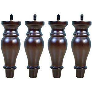 Antique Color Solid Wood Gourd Furniture Legs,M8 Threaded Rod Coffee Table Legs,Sofa Replacement Legs,TV Cabinet/Bed Support Legs,with Sleeve,Floor Protection Pad,4pcs (18cm/7.1in)