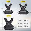 PACEARTH Adjustable Weight Vest 20-32lbs X-Shape Weighted Vest for Women and Men, Home Workout Ironsand Vest with Zipper Pouch and 6 Weight Packs
