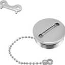 Bitray Boat Fuel Tank Cap, Marine Fuel Cover with Chain and Key, Stainless Stell Deck Fill Replacement Cap - 1.5"/38mm