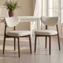 VASAGLE Wooden Dining Chairs Set of 2, Upholstered Kitchen Chairs
Solid Wood Legs, Ergonomic Curved Backrest, Built-in Handle, Mid Century Modern, for Kitchen Dining Vanity, Cappuccino Beige