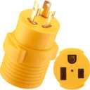 Kanayu Generator Welder Adapter Compatible with Nema L6-30P to 6-50R 3 Prong 30 Amp Locking Male Plug to 50 Amp Female Receptacle Adapter Generator RV EV Charger Power Cord Connector