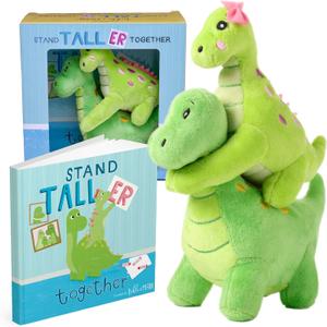 Tickle & Main 3 Piece New Big Brother Gift for Boys, Includes Big Brother/Little Sister Dinosaur Sibling Stuffed Animal Set with Storybook, for Announcing a New Sibling, Educational and Engaging