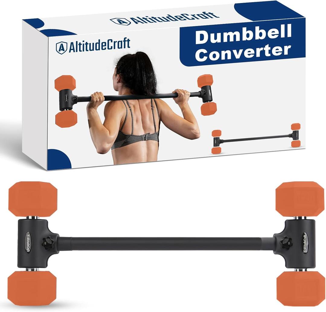 Dumbbell to Barbell Converter, Transform Dumbbells to Barbell Bar, Dumbbell Barbell Converter for Home Gym, Adjustable to 200 lb Capacity (Dumbbell Converter)