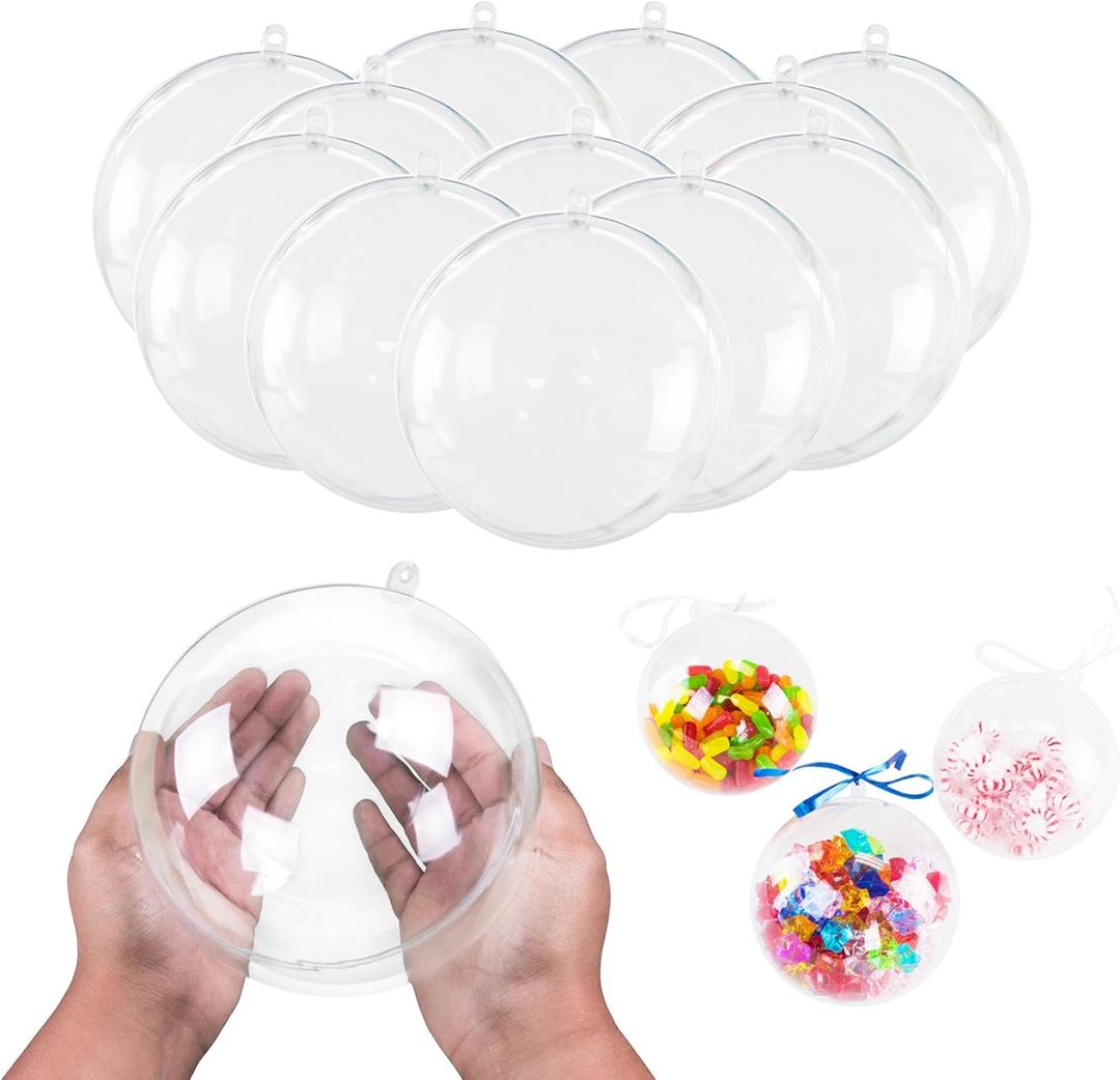 Super Z Outlet 5.5" Clear Big Plastic Acrylic Arts & Crafts Giant Mold Shells Molding Balls Crafting Kit (140mm) (12)