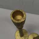 Rustic Gold Cast Iron Candle Holders Set of 2 - Vintage Style Candlesticks for Elegant Home Dcor - L:D3.5x12 / M:D3.5x10 / S:D3.5x8