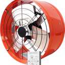 Professional Grade Attic Fan for Gable Vents | Power Attic Ventilator, 120V 60-Hz Motor and 15-Inch Blade | Quiet Home Attic Fan 1650 CFM, Adjustable Thermostat(Orange)