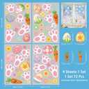 4 Sheets Easter Window Clings Colorful Egg Carrot Window Decals Holiday Windows Decoration Easter Rabbit Footprints Electrostatic Windows Stickers for Home School Shop Glass Display Party Supplies (907)